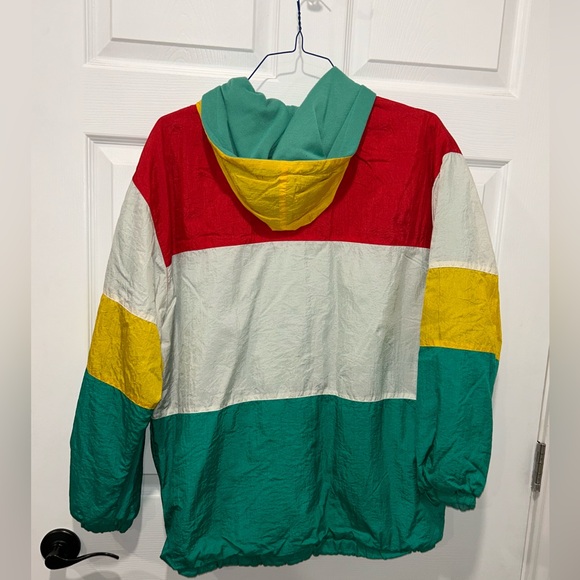 Vintage British Mist Reversible‎ Windbreaker Jacket Sz M Stripe Coat 80s - Picture 2 of 4